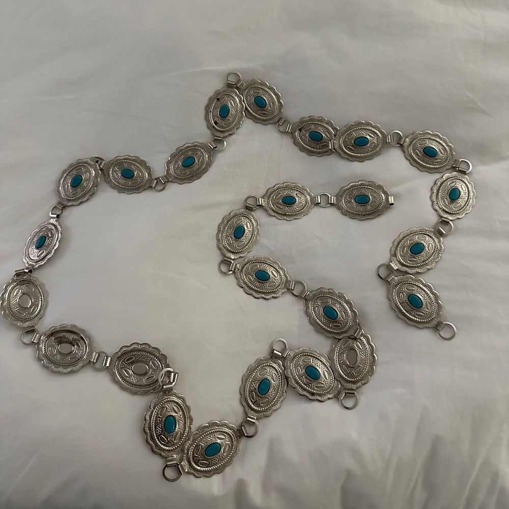 Southwestern Silver Concho Belt